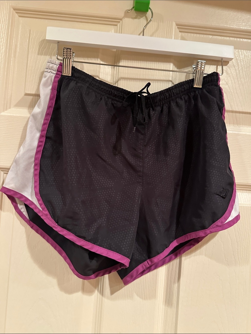 Black Women's Athletic Shorts with Pink Trim